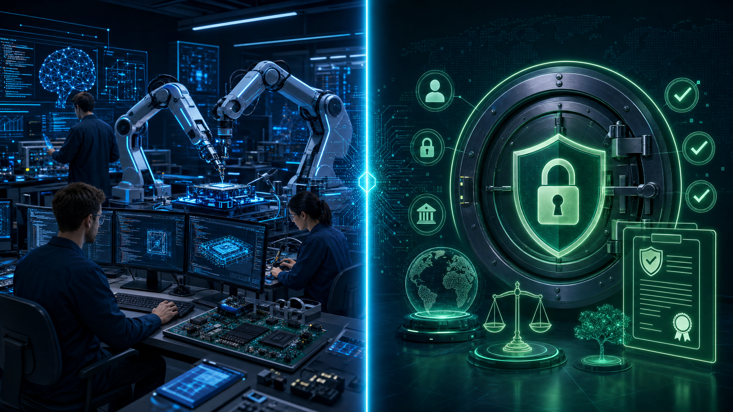 Engineering lab and AI governance vault